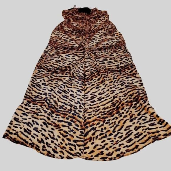 Vintage Gunne Sax Jessica McClintock Animal Print Maxi Satin Dress Size 9/10 - Picture 9 of 15